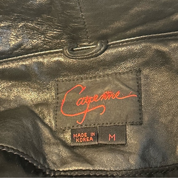 Vintage oversized buttery leather long black coat jacket puffed shoulder size M - Picture 8 of 15